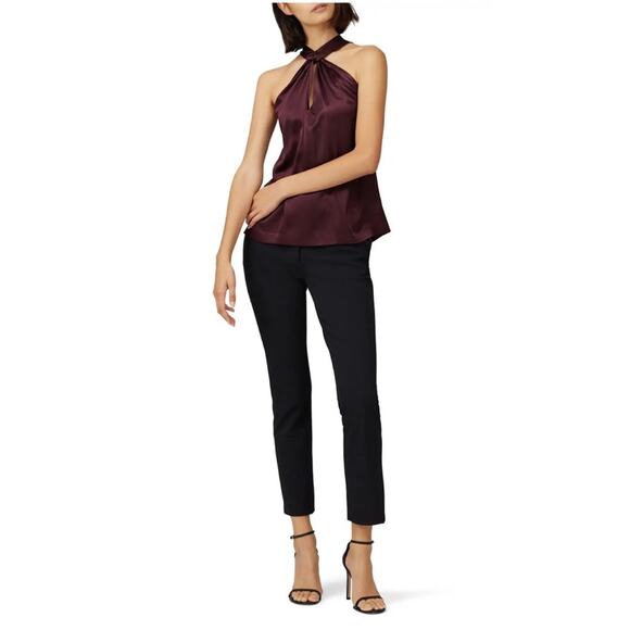 Parker Deep Purple Dallas Silk Halter Cutout Bow Top - Picture 8 of 8